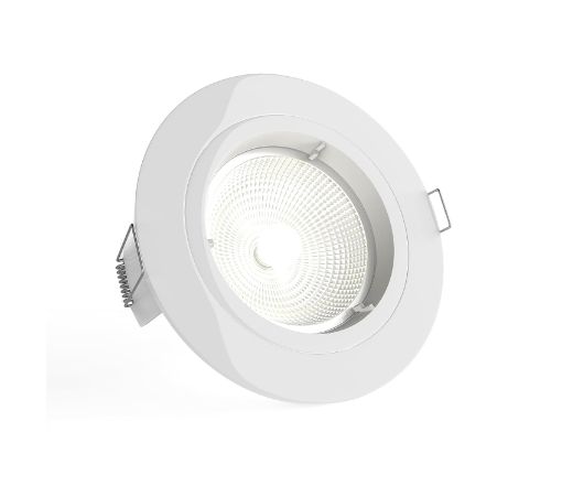 Picture of Recessed Lighting - Mains Powered LED Spot Lights Downlights for Ceiling - IP20 Rated GU10 Fitting - Gloss White Finish, Fixed Version