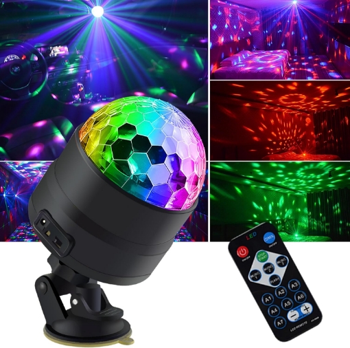 Picture of Disco Ball Light Party Lights dj Disco Lights, led Mini Colors Stage Lights Sound Activated Automatic, Strobe Light Halloween Christmas Decoration Lights