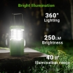 Picture of LED Solar Camping Light, Camping Wind up Lantern-Hand Crank Rechargeable-Emergency Light with 3000mAh Battery for Camping, Fishing, SOS, Outdoor, Hurricane-Green