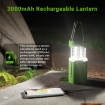 Picture of LED Solar Camping Light, Camping Wind up Lantern-Hand Crank Rechargeable-Emergency Light with 3000mAh Battery for Camping, Fishing, SOS, Outdoor, Hurricane-Green