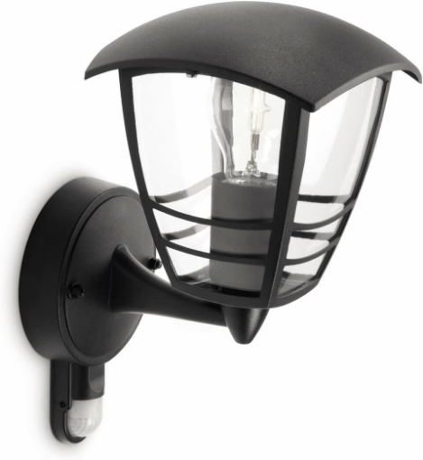 Picture of Mygarden Creek Outdoor Wall Light with Motion Sensor (Requires 1 x 60 W E27 Bulb), 220-240V, Black