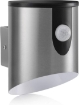 Picture of Stainless Steel Outdoor Battery Powered Wireless LED PIR Motion Sensor Security Wall Light IP44, Cool White Cylinder Sconce for Porch, Garage, Drive and Garden