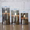 Picture of Silver Grey Glass Flameless Flickering Candles with Remote, 3 Pack Realistic LED Fake Candles 