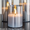 Picture of Silver Grey Glass Flameless Flickering Candles with Remote, 3 Pack Realistic LED Fake Candles 