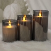 Picture of Led Flameless Candles, Battery Operated Flickering Candles Pillar Real Wax Moving Flame Electric Candle Sets  with Remote Timer, Pack of 3