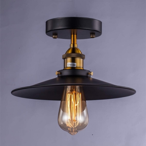 Picture of Vintage Ceiling Light, Edison Flush Mounted Retro Style E27 Industrial Ceiling Light Fixture 1 Pack