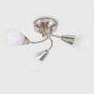 Picture of Modern 3 Way Brushed Chrome Ceiling Light Fitting with Frosted Glass Shades - Complete with 4w LED Golfball Bulbs [3000K Warm White] 