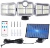Picture of Outdoor Solar Lights, 3 Head Adjustable Solar Motion Sensor Security Light with 122 LED, IP65 Waterproof Solar Lights Motion Sensor with Remote Control