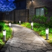 Picture of 4 Pack Solar Lights Outdoor Garden Ornaments Pathway Lighting White Garden Lights Solar Powered Waterproof Path Light Decoration for Patio Driveways