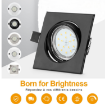 Picture of LED Recessed Ceiling Lights Square Black, 10x 6W GU10 LED Downlights Ceiling Adjustable, Spotlights 230V Warm White 2700K for Living room IP20 No Fire Rated