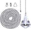 Picture of 2 Pieces Pull Chain Extension with Connector for Ceiling Light Fan Chain, 1 Meter Long Each Chain (Crystal Cone)