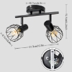 Picture of Spot Light Fittings for Ceilings Adjustable in Matt Black Wire Cage Wall Spotlights with E14 Base Kitchen Spot Lights Industrial 2 Way Ceiling Light Bar for Indoor