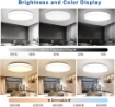 Picture of 48W Modern Flush Ceiling Light, Dimmable Ceiling Lighting with Transparent Edges, LED Ceiling Light with Remote Control for Living Room/Dining Room/Bedroom