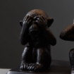 Picture of Animal Table Lamp Three Wise Monkeys Light Large Lampshade Shade LED Light Bulb
