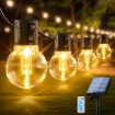 Picture of Solar String Festoon Lights Outdoor - 49 ft Garden Lights Solar Powered with 20 Globe Bulbs - Gazebo Pergola Patio Outside Lights Waterproof